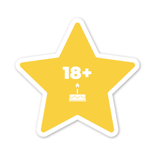 Estrela colorida para idades a partir dos 18 anos