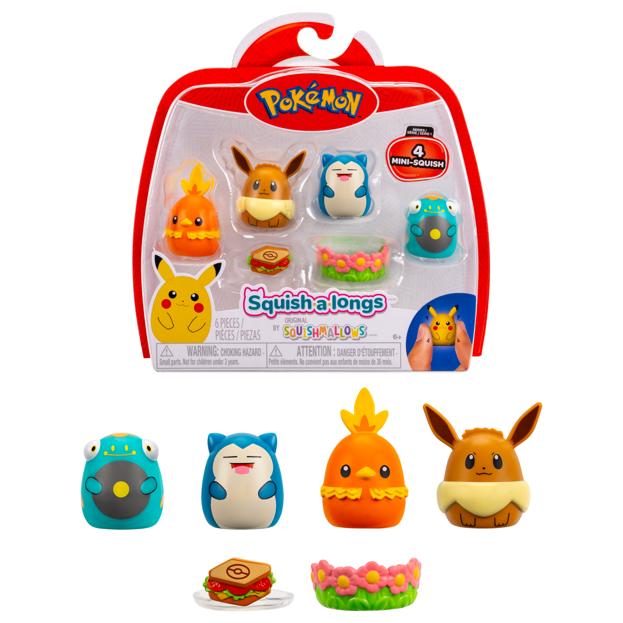 Pokémon Squish a Longs - Paquete de 4