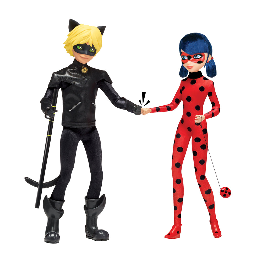 Ladybug - 2-pack of Ladybug and Cat Noir dolls
