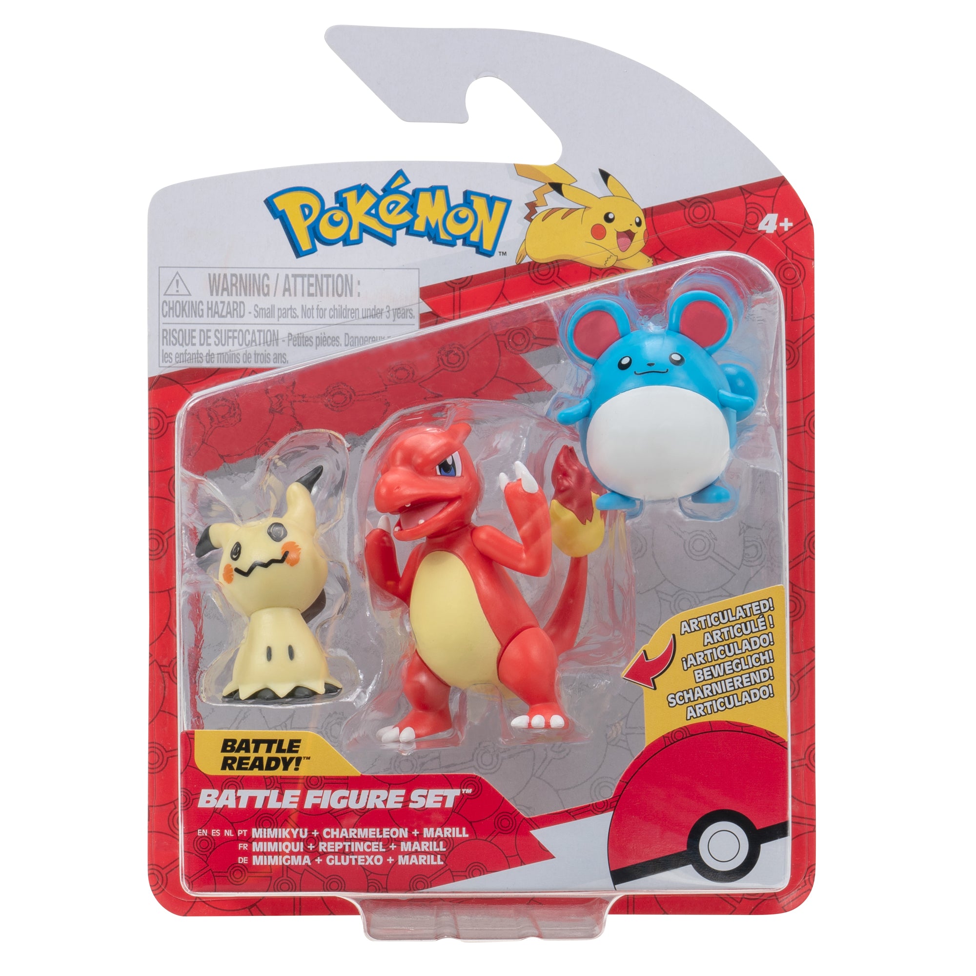 Pokémon Multipack 3 Figuras  - Mimikyu + Charmeleon + Marill