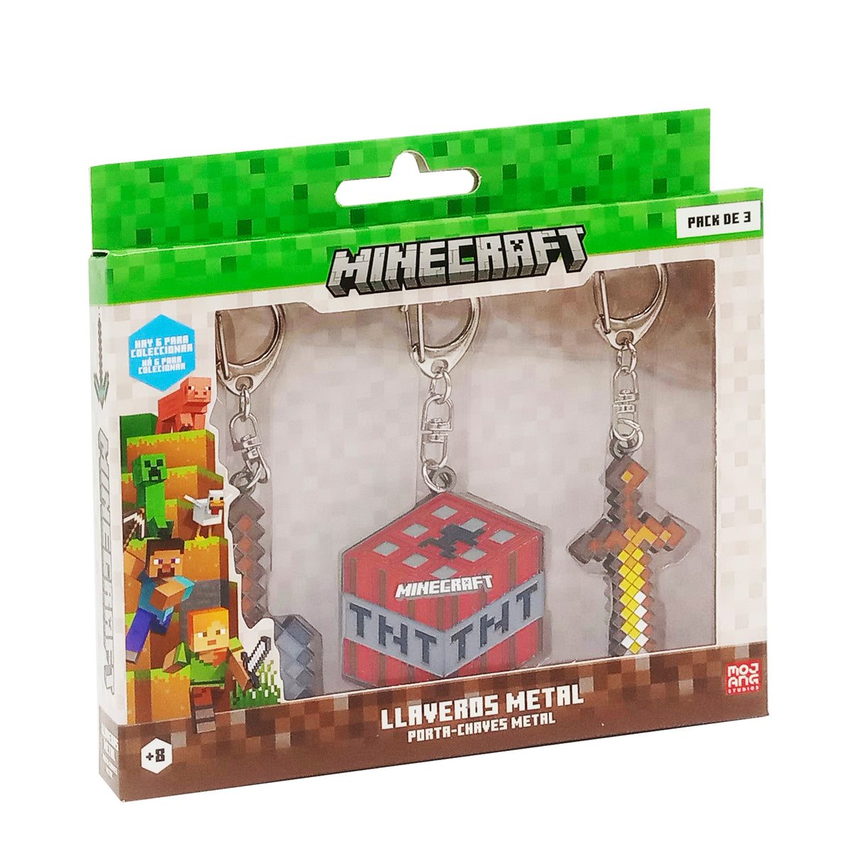 Minecraft Target Keychains Minecraft 3-Piece Keychain Pack – Creative Toys Portugal