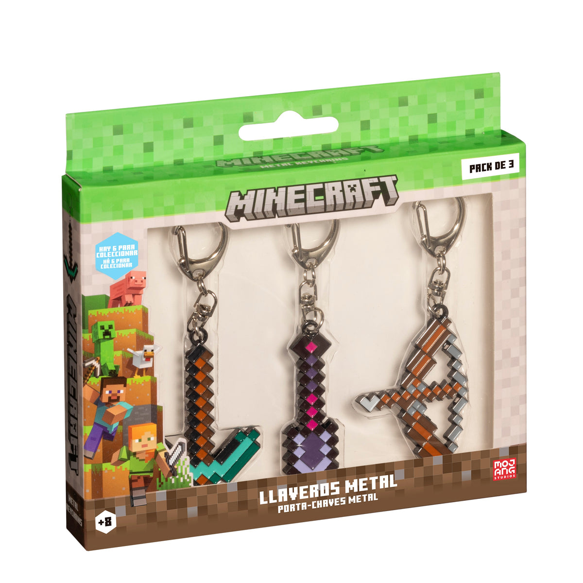Minecraft 3-Piece Keychain Pack – Creative Toys Portugal