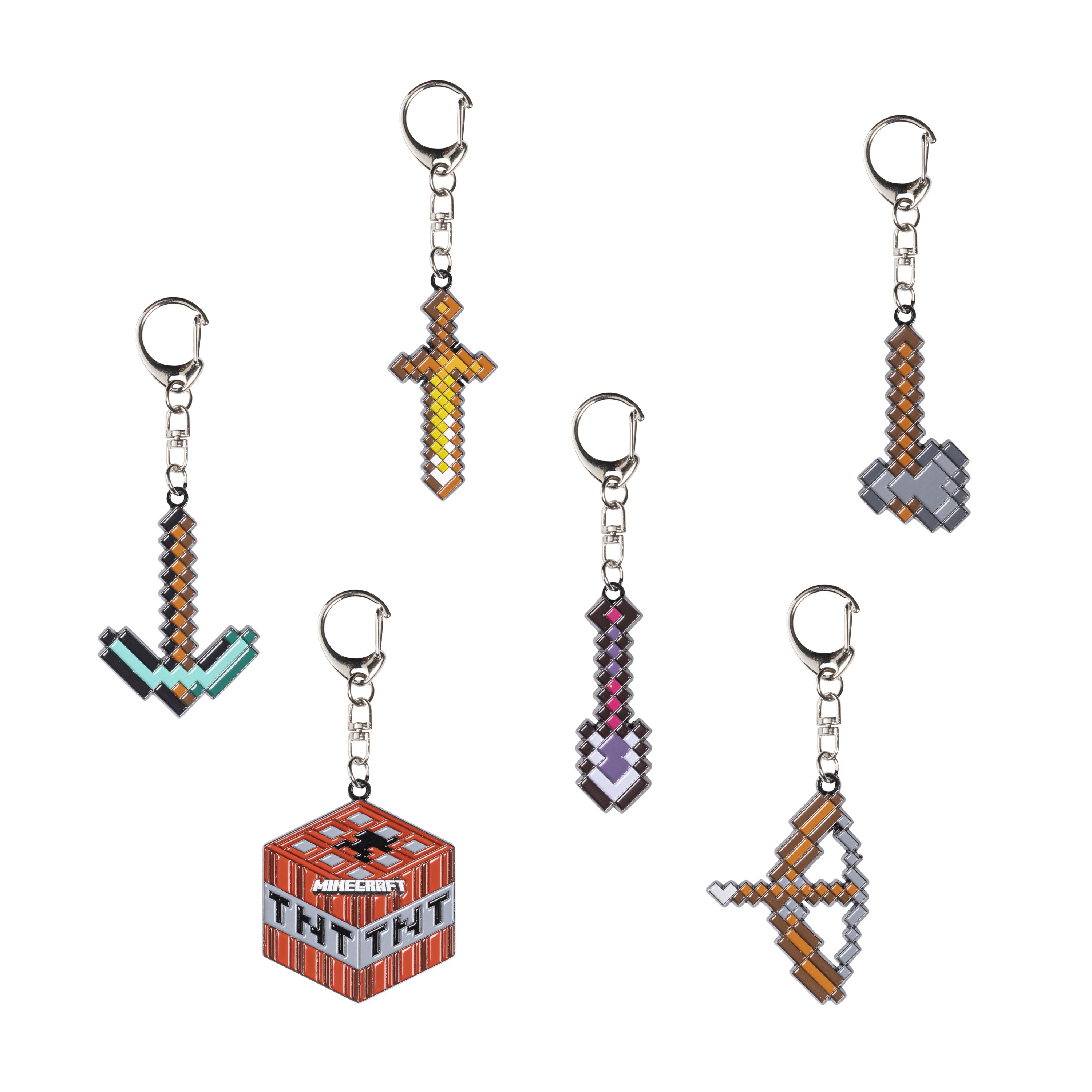 Minecraft Porta-Chaves Metal - Pack de 6