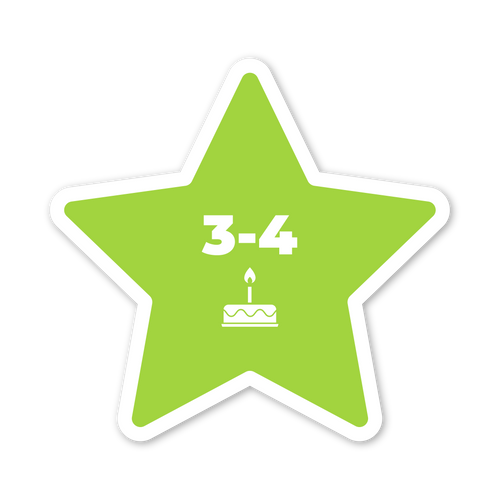 Estrela colorida para idades 3 a 4