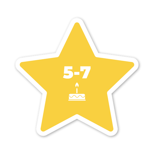 Estrela colorida para idades 5 a 7