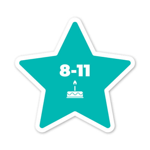 Estrela colorida para idades 8 a 11