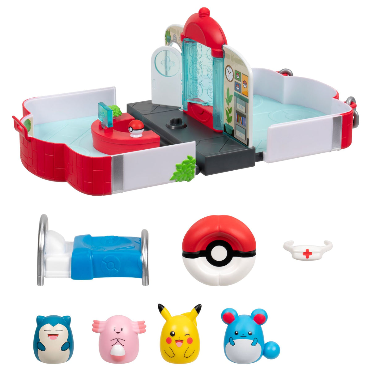 Pokémon Squish-A-Longs – Centro Pokémon com 4 Figuras