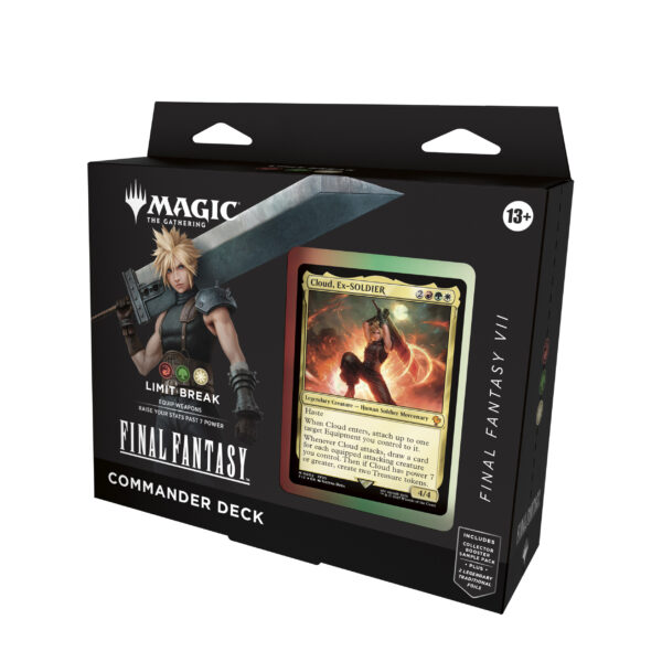 Magic: The Gathering FINAL FANTASY VII Commander Deck - Limit Break (100-Card Deck, 2-Card Collector Booster Sample Pack + Accessories)