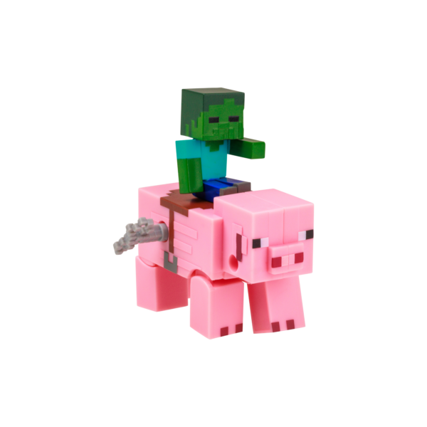 64110030 MINECRAFT FIGURA Y ANIMAL CON MOVIMIENTO bebe zombie y cerdo (1)